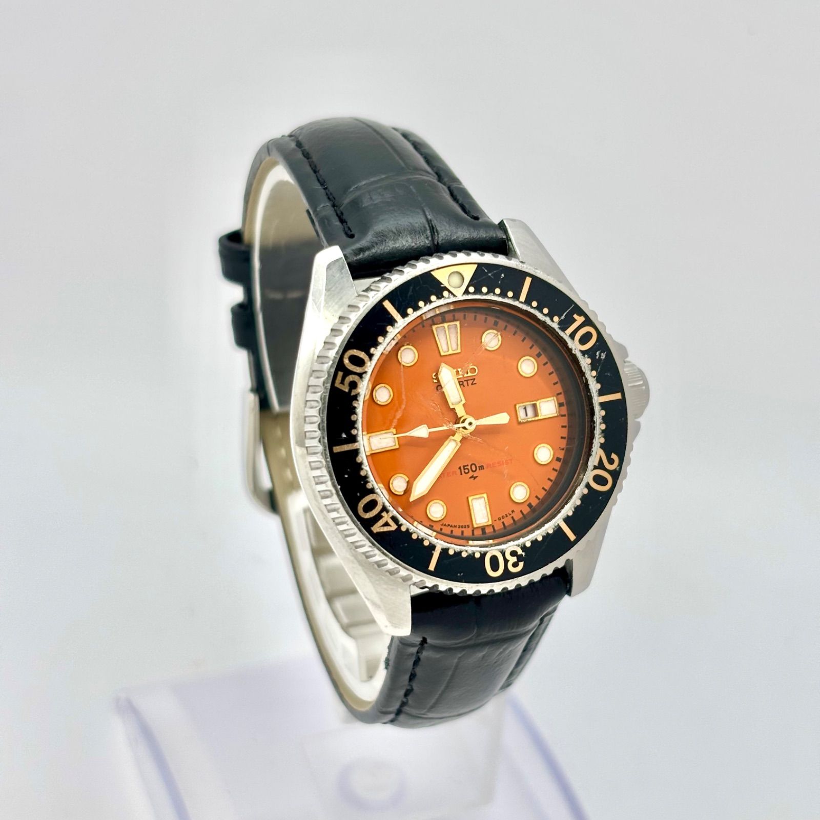 新品電池】SEIKO セイコー メンズ 腕時計 ダイバー 150M オレンジ
