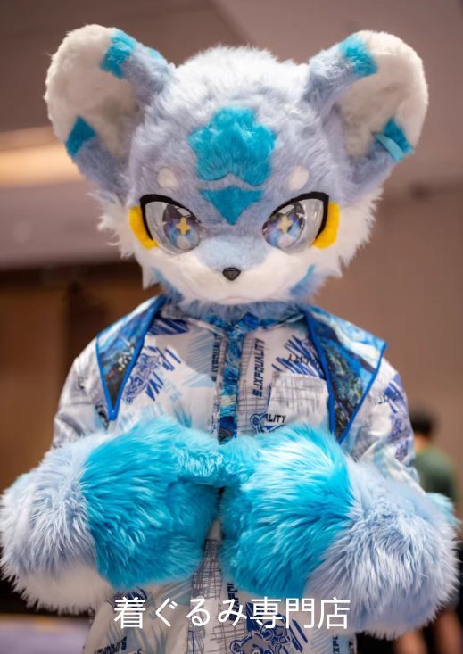 ファースーツ マスク 着ぐるみセット グリーン ケモノ ファースーツ 全