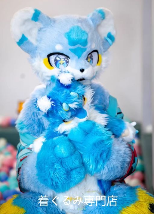 ファースーツ マスク 着ぐるみセット グリーン ケモノ ファースーツ 全