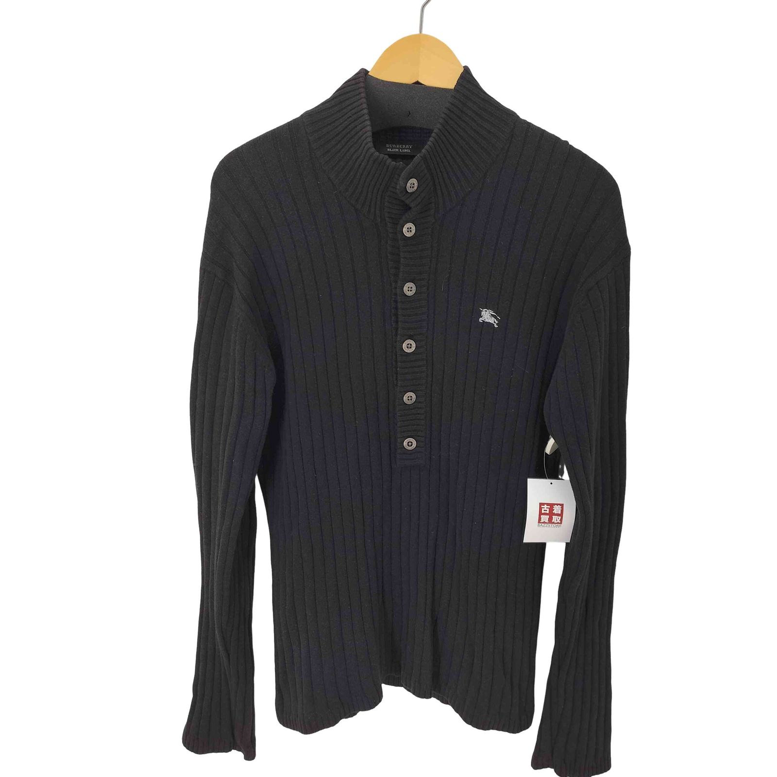 美品✨BURBERRY バーバリー ブラックレーベル ハイネックボタン ニット バーバリーブラックレーベル BURBERRY BLACK LABEL ハーフボタン