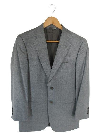 エルメネジルドゼニア Ermenegildo Zegna CTX 753050 セットアップ テーラード ジャケット シングル スーツ パンツ スラックス 無地 グレー サイズ11 QQQ