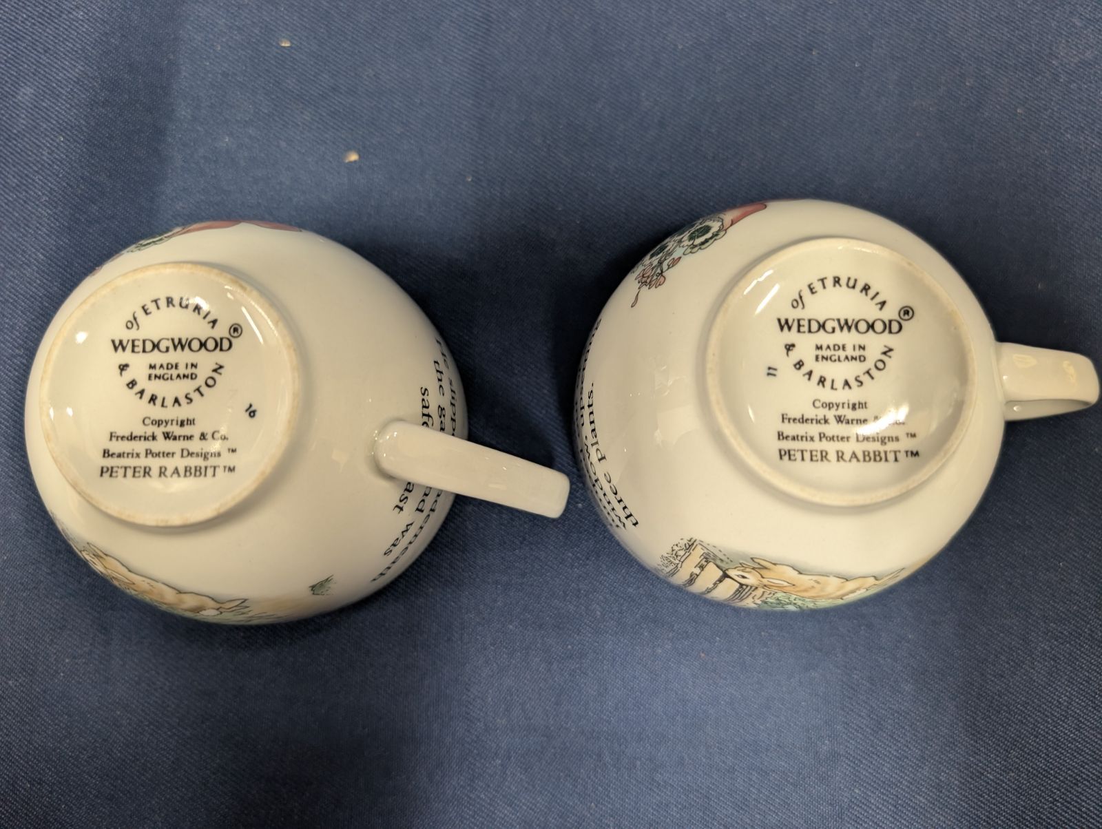 ウェッジウッド　ピーターラビット　プレート大小各2枚•カップ&ソーサー2客 ウェッジウッド ピーターラビット プレート大小各2枚•カップ&ソーサー2