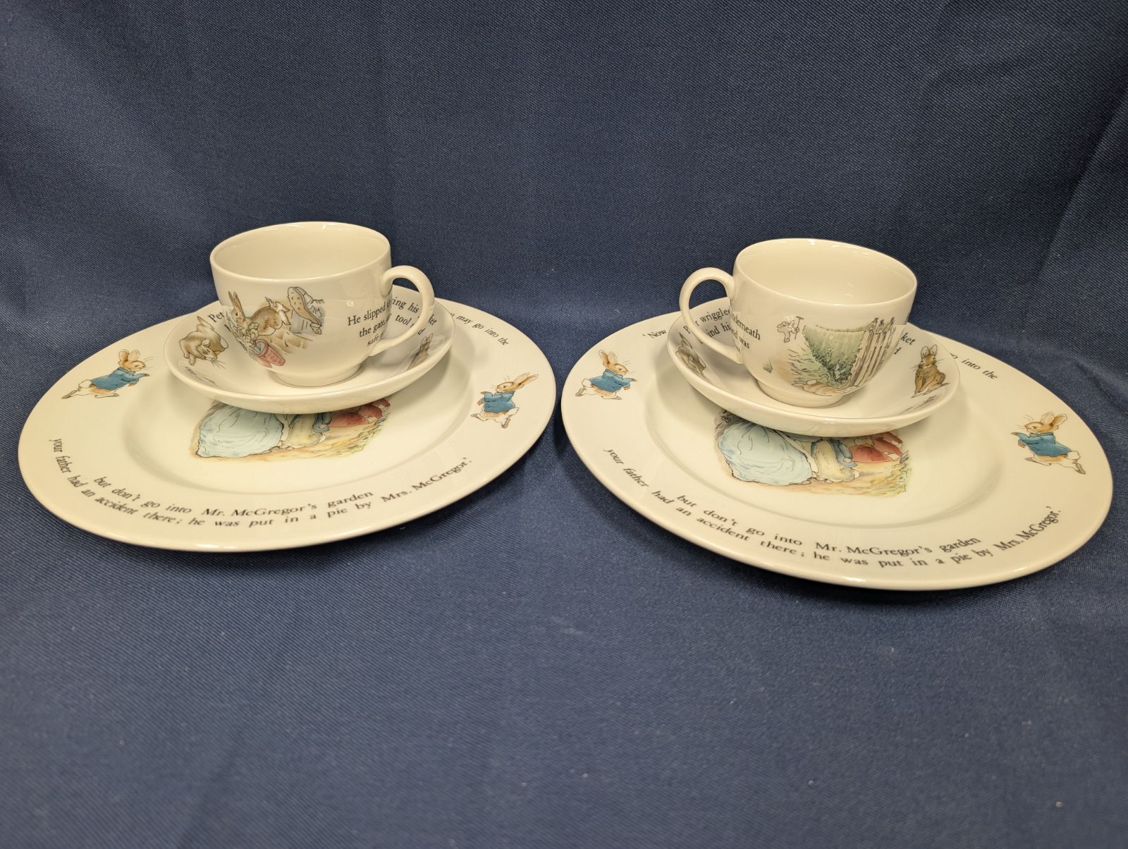 ウェッジウッド ピーターラビット カップ＆ソーサー＆プレート2客セット