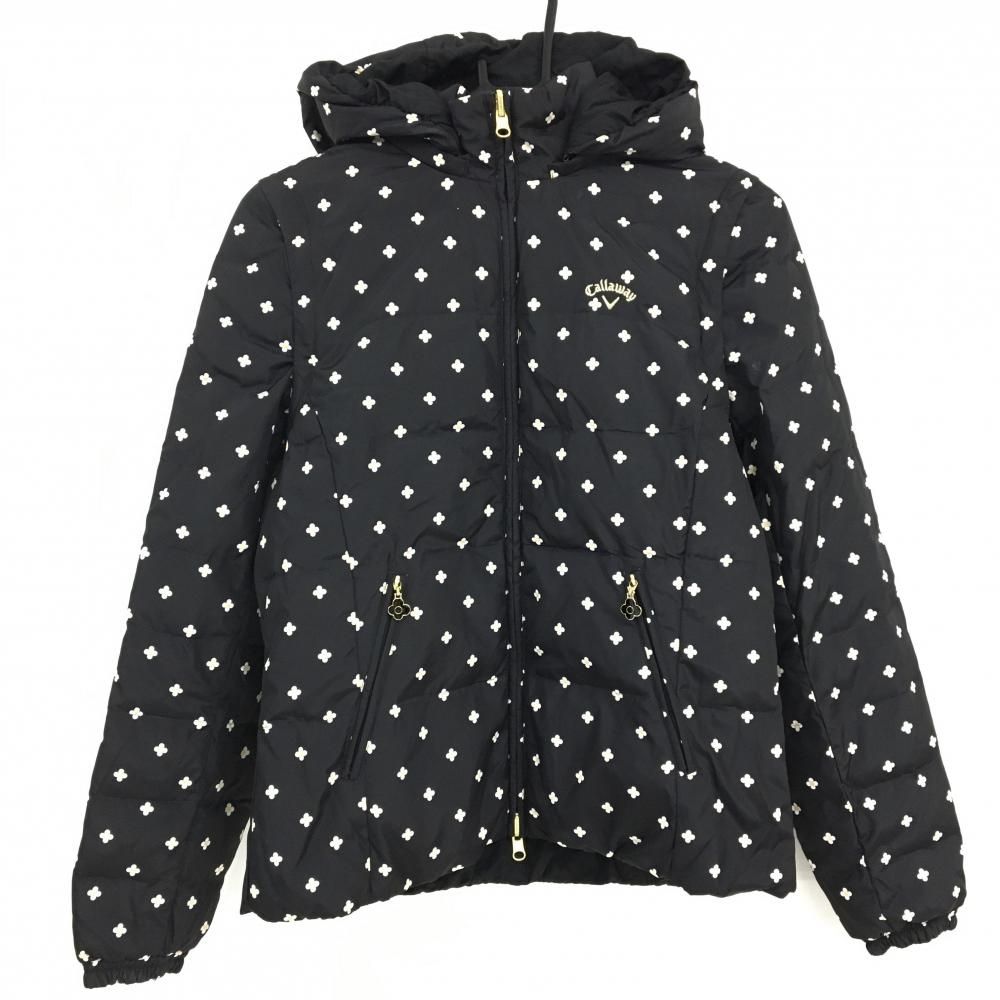 タグ付未使用品✨キャロウェイ ダウンジャケット リバーシブル 花柄 6WAY キャロウェイ リバーシブルダウンジャケット 白×黒 キルティング 裏花