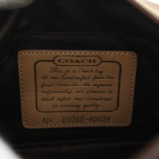 コーチ COACH ハンドバッグ キャンバス レザー シグネチャー 総柄 茶色