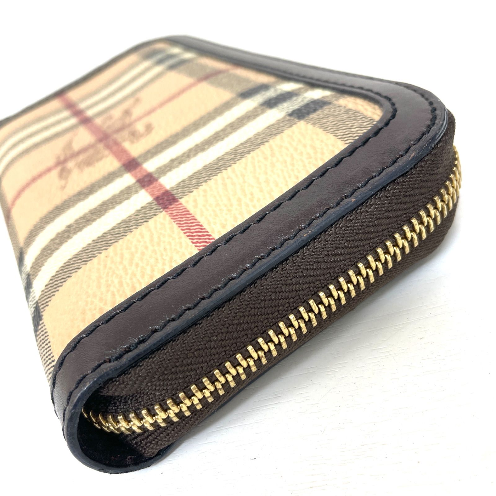 ✨美品✨BURBERRY バーバリー ラウンドジップウォレット 長財布 モバ 