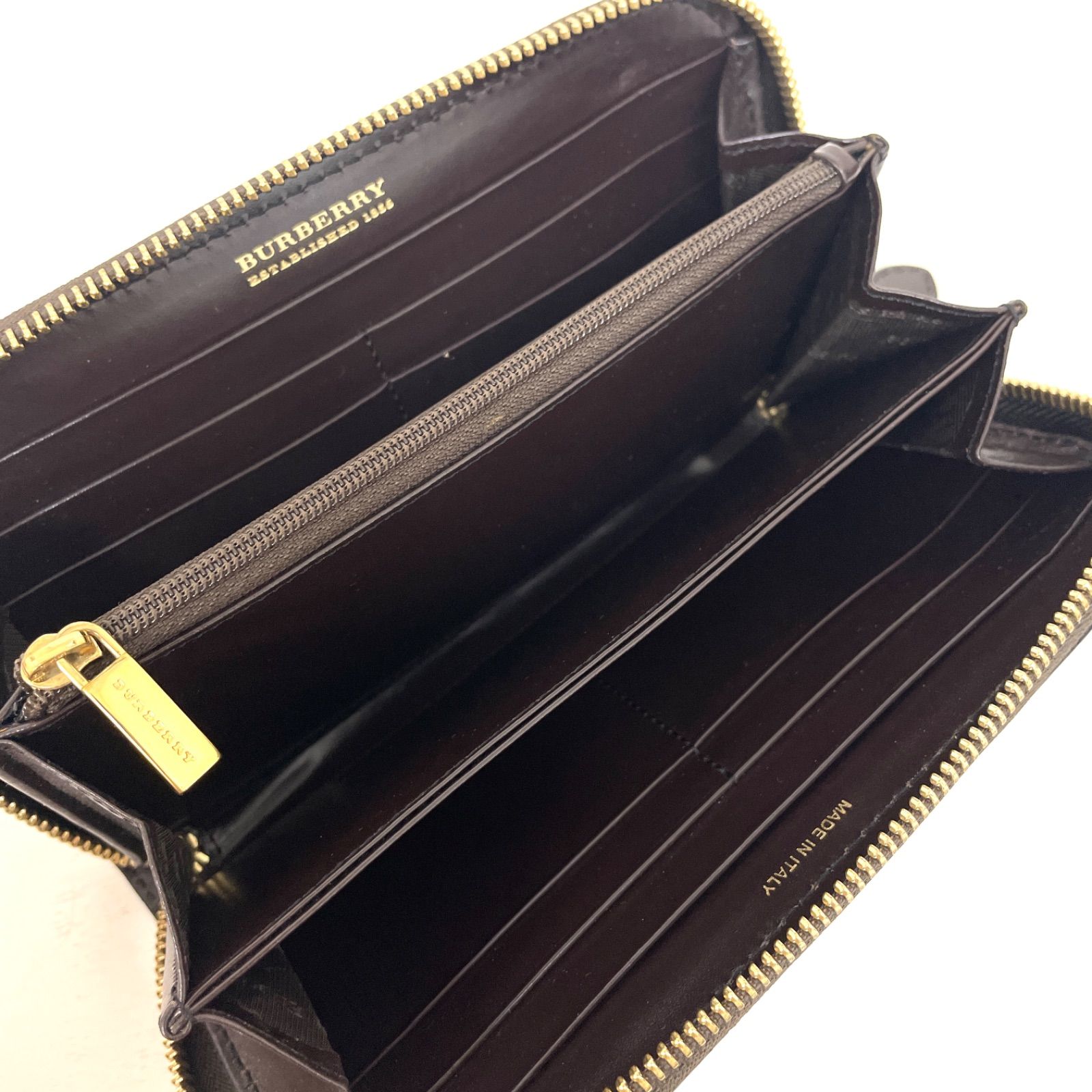 ✨美品✨BURBERRY バーバリー ラウンドジップウォレット 長財布 モバ 