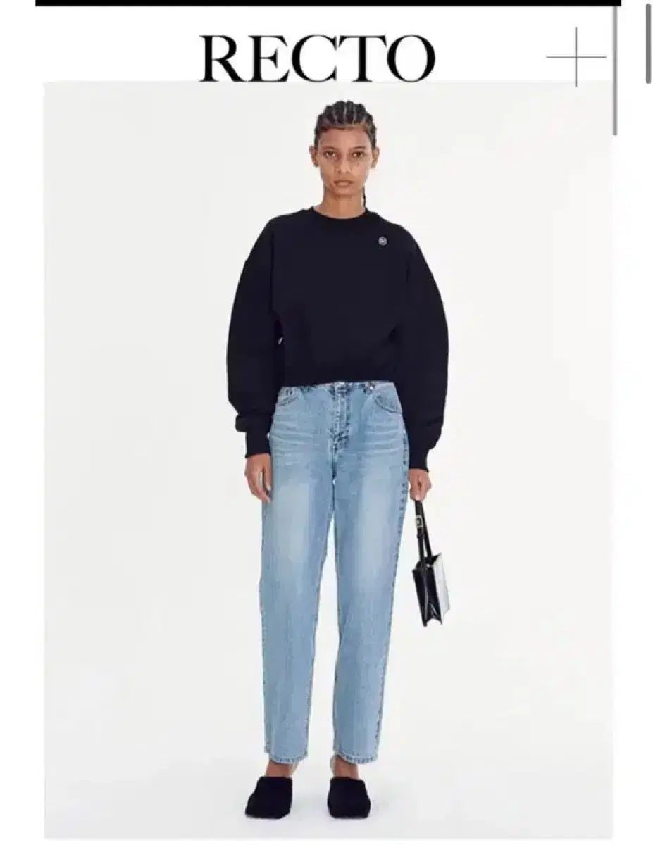 レクト シグネチャー ロゴ 半クロップド丈 スウェット