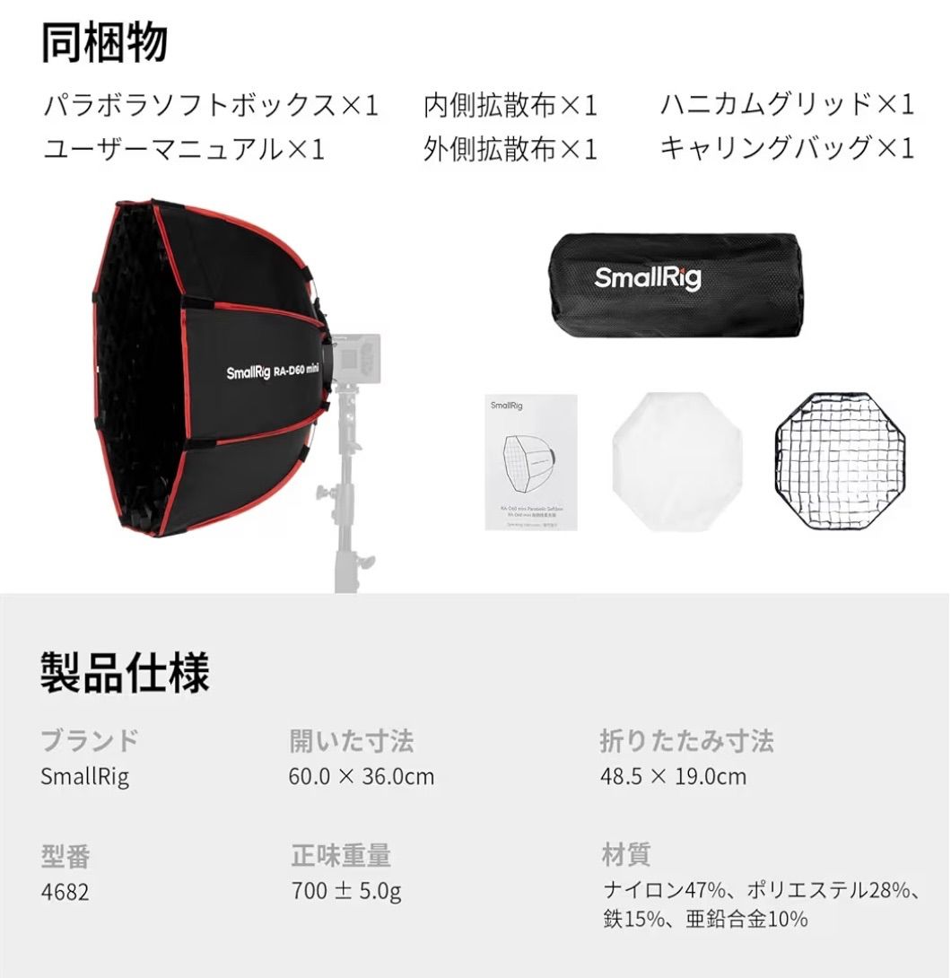 60 パラボリックソフトボックス