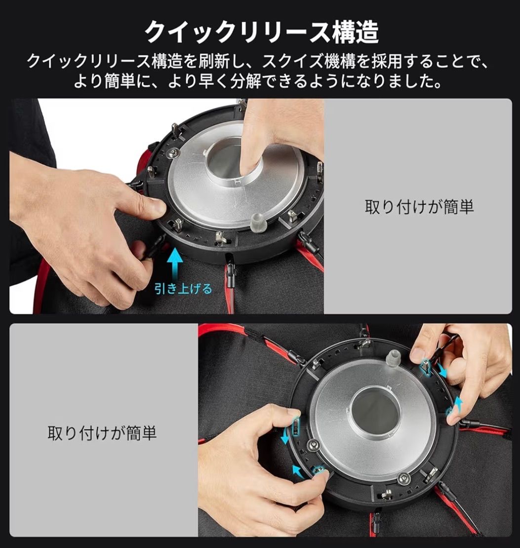 SmallRig RA D 60 パラボリックソフトボックス cm 23 6インチ クイックリリースソフトボックス キャリーバッグ付き RC B COB ビデオライトと互換性あり 写真スタジオ ビデオ録画 ポートレート撮影用 4682