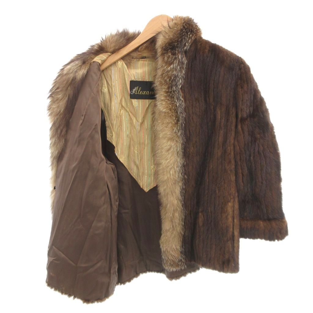 georgio alexandie ファーコート ミンクファー 毛皮 ブラウン 茶色