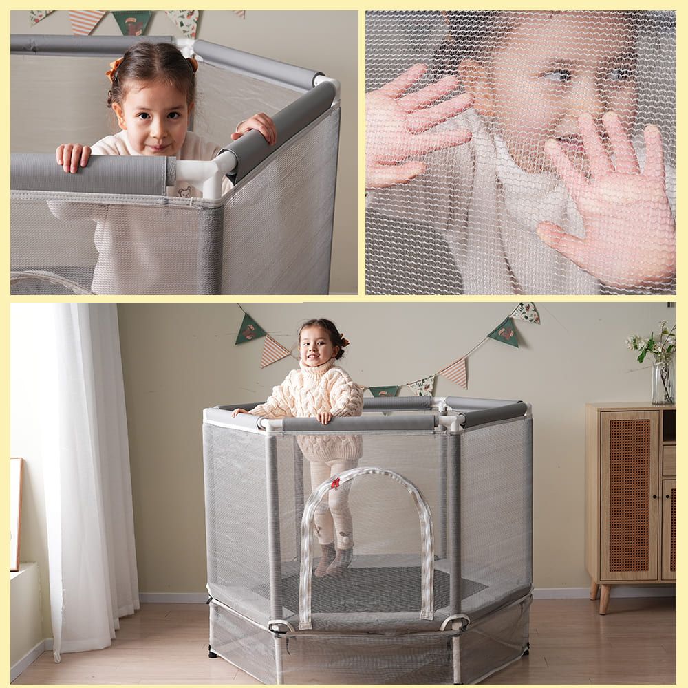 トランポリン 子供用 ベビーサークル 安全ネット付き 安全カバー