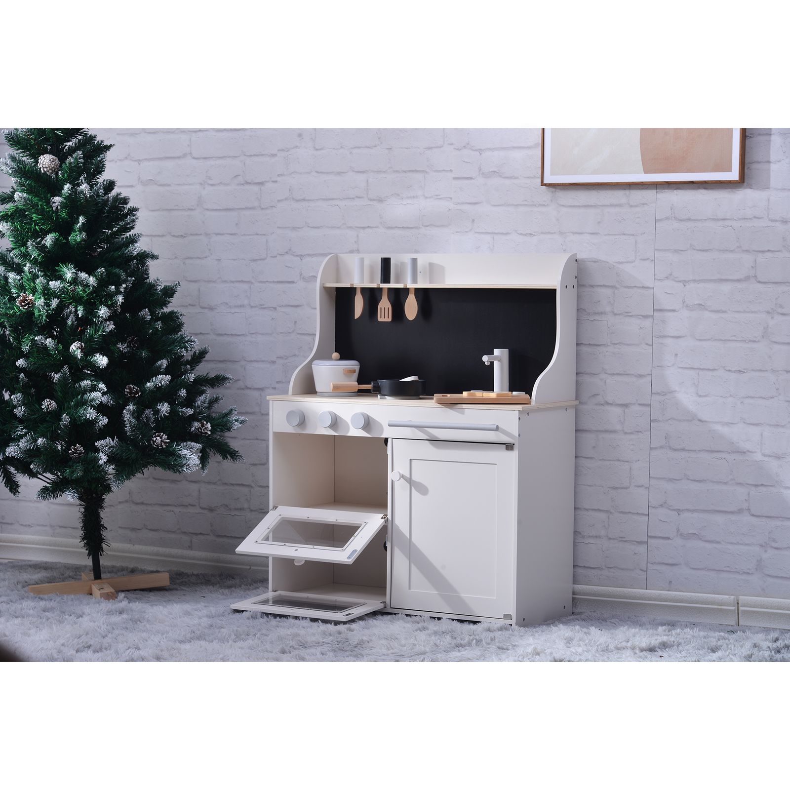  おままごと キッチン 木製 黒板付き 調理器具付き ままごとセット 台所 知育玩具 子供用 子供 収納 まねっこ コンロミニキッチン おもちゃキッチン キッズ ベビー プレゼント ホワイト 知育玩具 ベビー キッズおもちゃ
