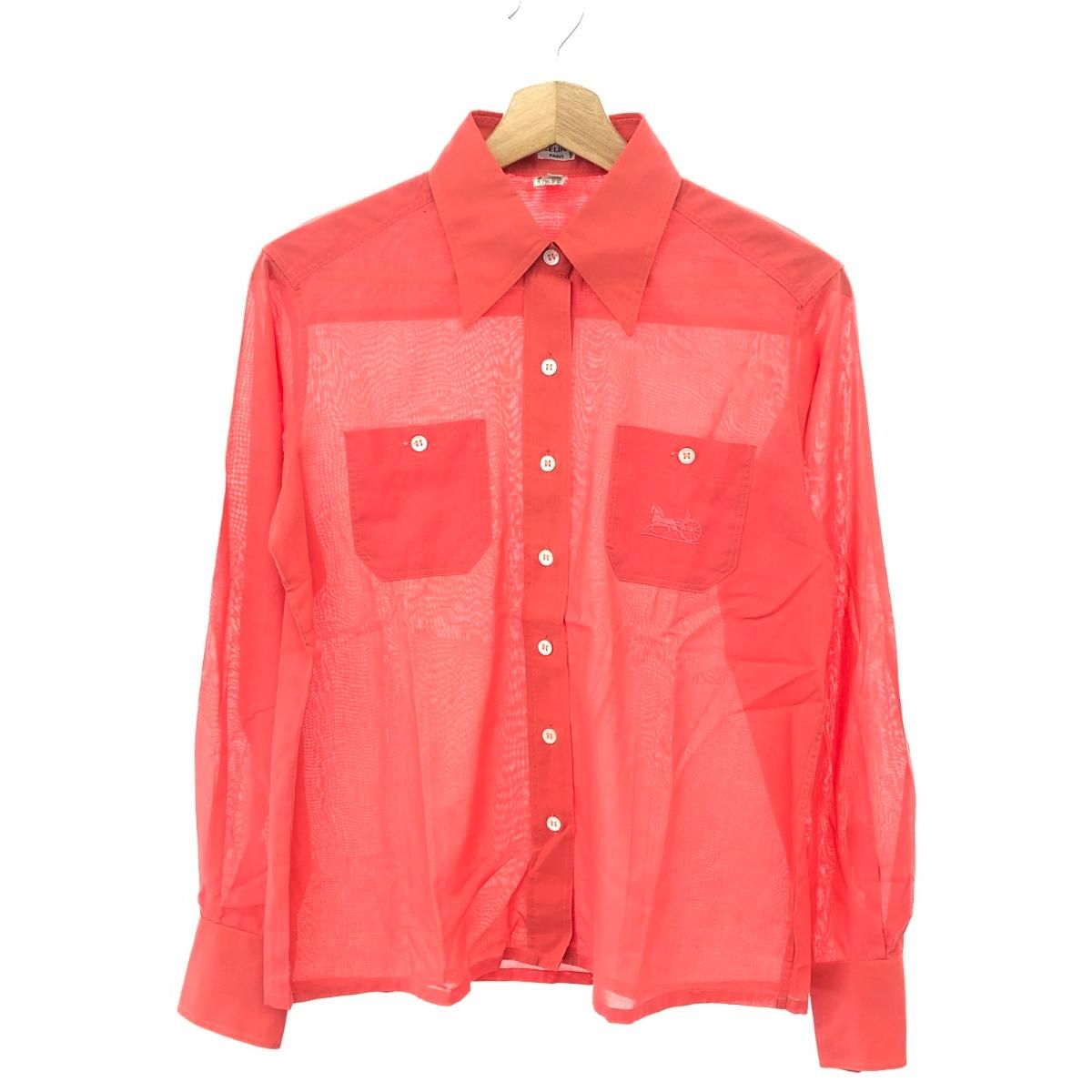 CELINE セリーヌ 馬車ロゴ長袖シャツ サイズ:42 スイス製/ブラウス