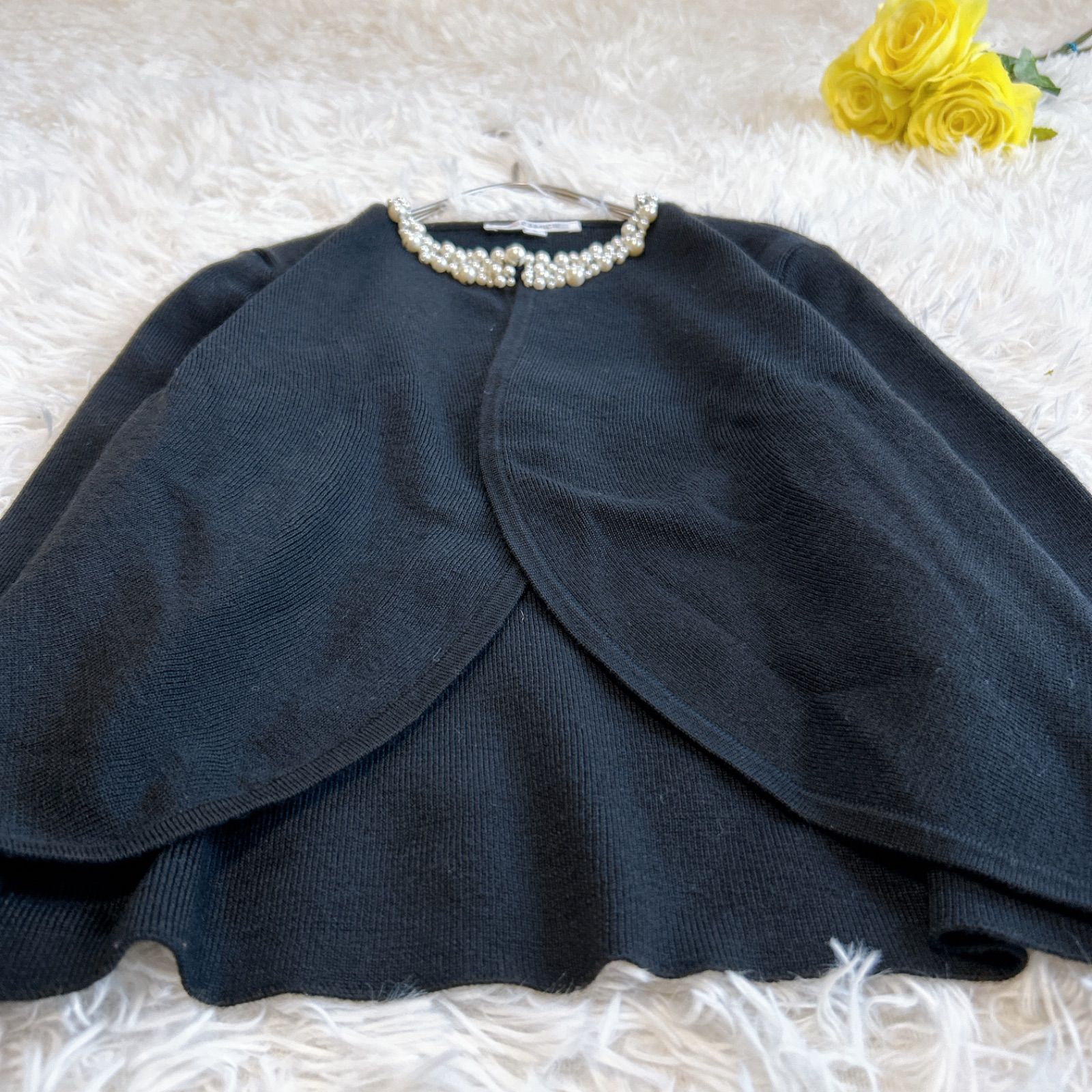 美品✨NARACAMICIE/ナラカミーチェ】パールネックニットカーディガン