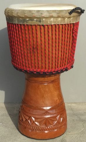 マホガニー製ジャンベ（ジェンベ）☆上級モデル☆XLサイズ(14インチ