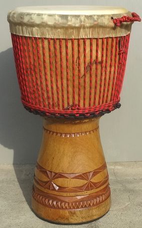 マホガニー製ジャンベ ジェンベ 上級モデル XＬサイズ 14インチ Ｂ