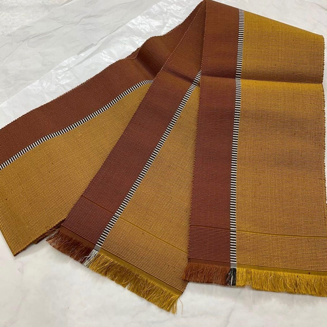 kimono one kimonoarisa 同然 お洒落な半幅帯 正絹 半幅帯半巾帯小袋帯 336㎝