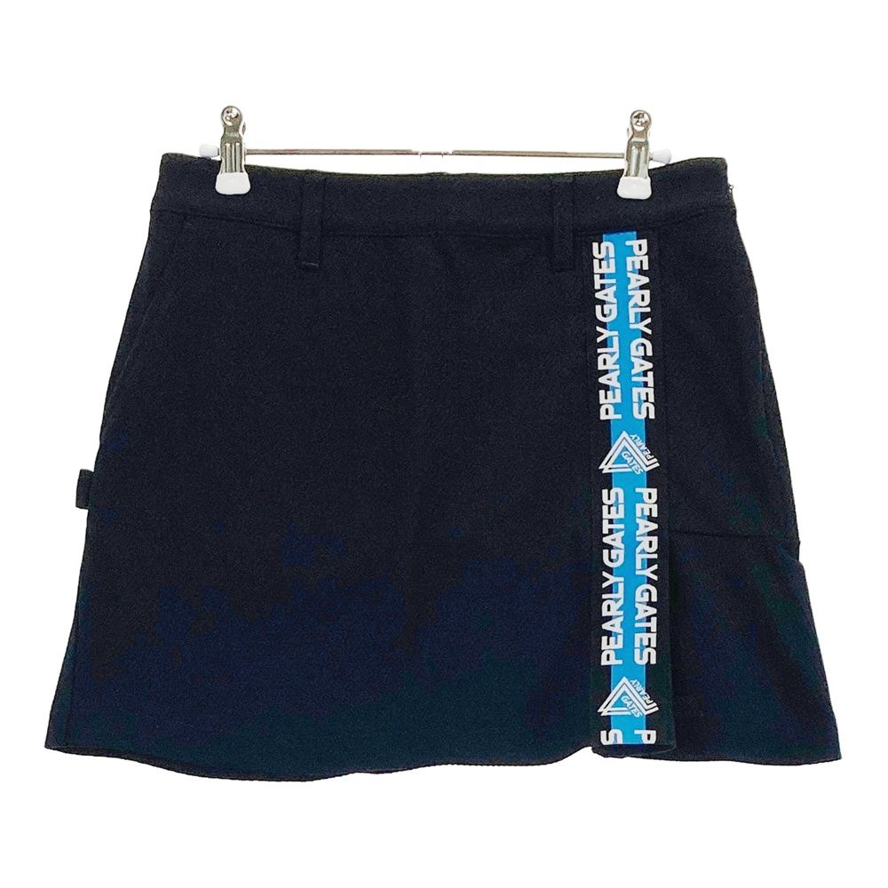 サイズ 0 PEARLY GATES パーリーゲイツ モデル バックフ ロゴ入りスカート ネイビー系 ゴルフウェア レディース ストスト