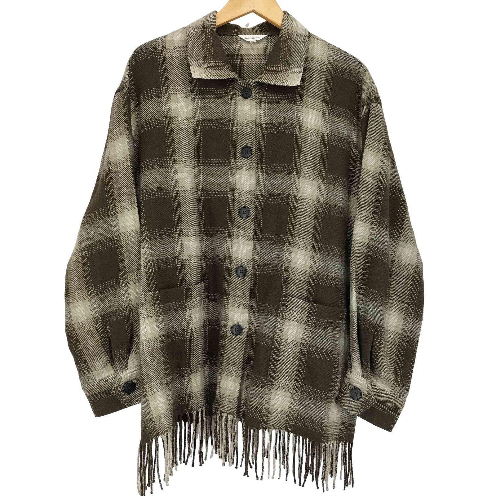 【美品】MOUSSY FRINGE OMBRE CHECK シャツ moussy - 【美品】MOUSSY FRINGE OMBRE CHECK シャツ の通販 by ちむ