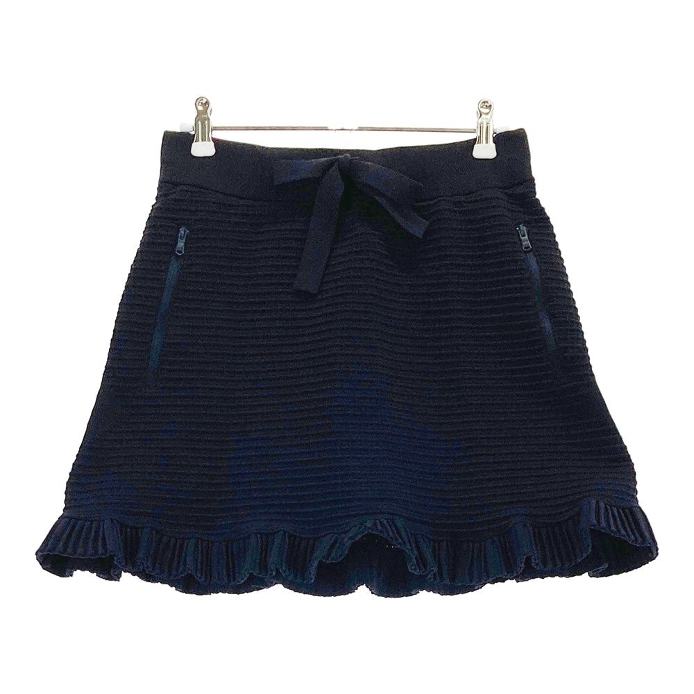 サイズ 1 PGG PEARLY GATES パーリーゲイツ モデル 裏地付き 裾フ ニットスカート ネイビー系 ゴルフウェア レディース ストスト