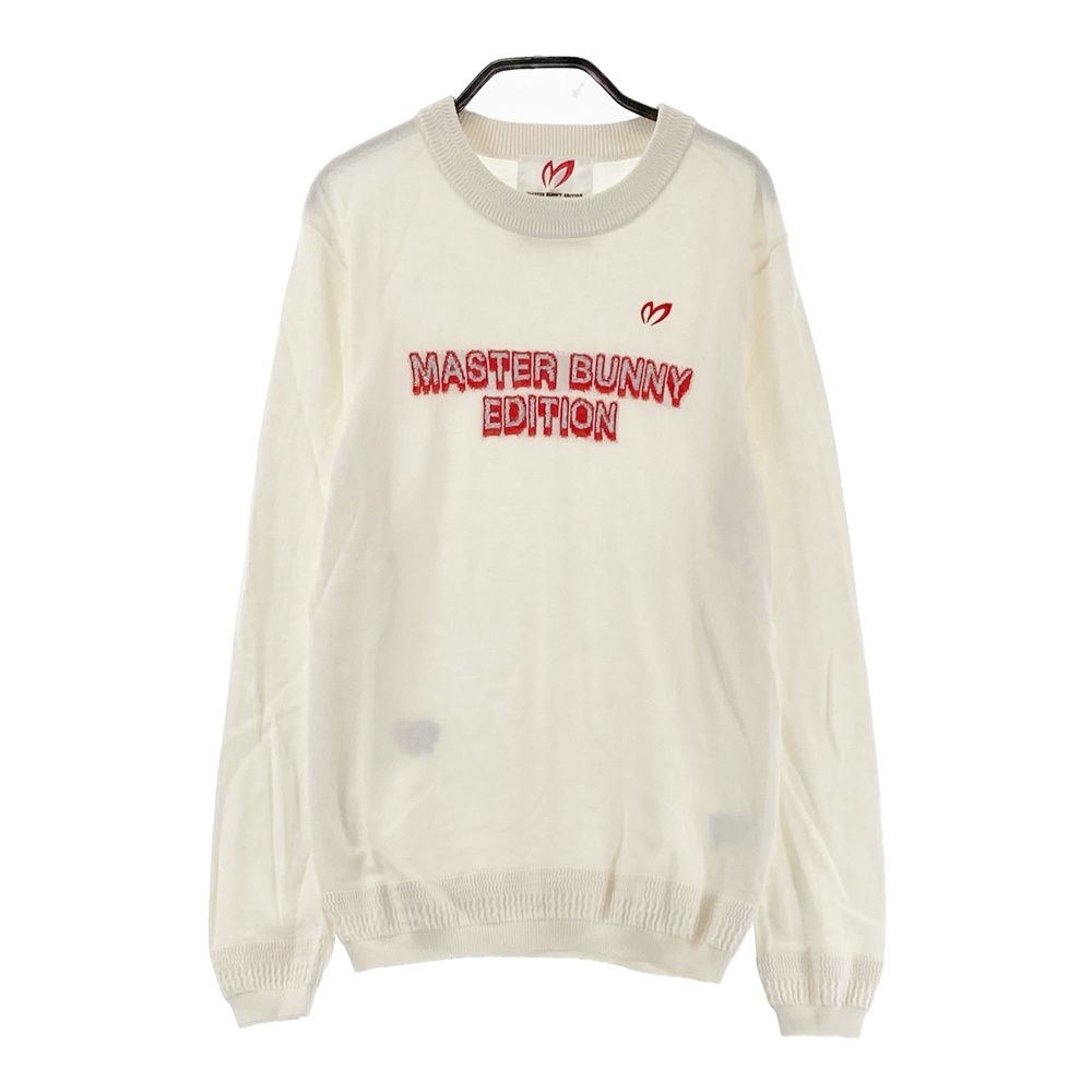 サイズ 0 MASTER BUNNY EDITION マスターバニーエディション モデル シルク混 長袖ニットセーター ベージュ系 ゴルフウェア レディース ストスト
