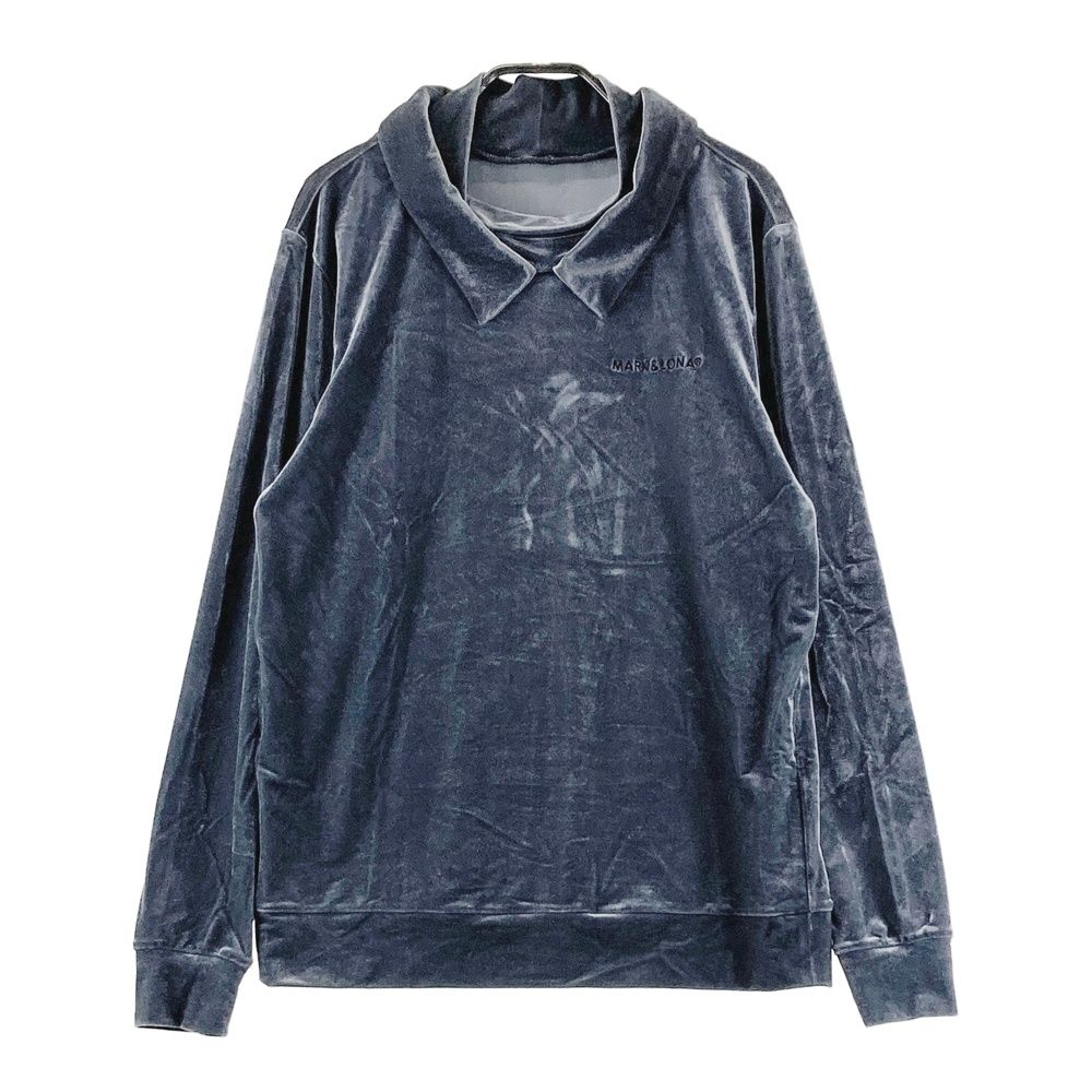 サイズ 46 MARK LONA マークアンドロナ 長袖襟付Tシャツ ベロア グレー系 ゴルフウェア メンズ ストスト
