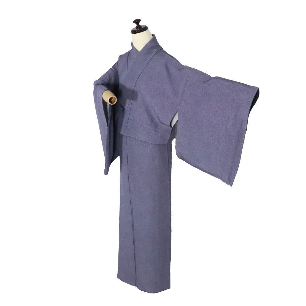 鮫小紋 袷 正絹 紺 SSサイズ ki31388 美品 江戸小紋 komon こもん