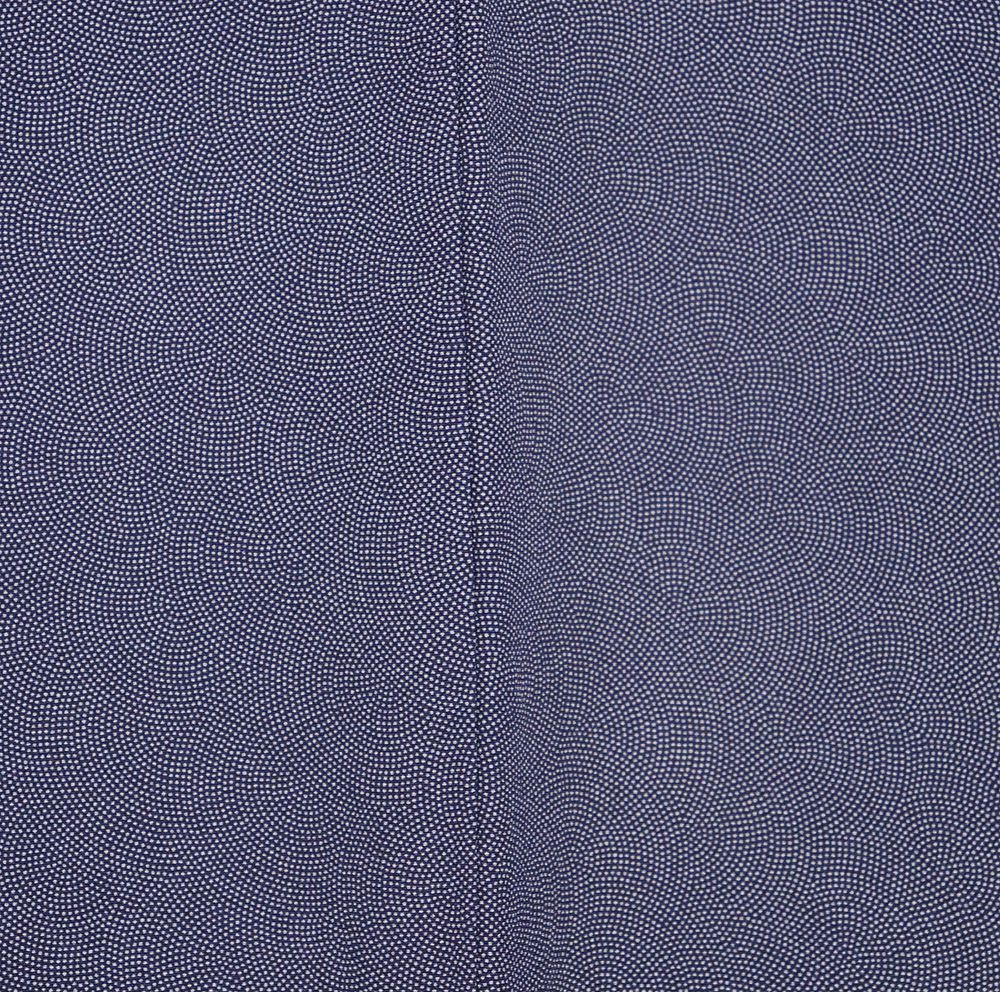 小紋 鮫小紋 袷 正絹 紺 SSサイズ ki31388 美品 江戸小紋 komon こもん