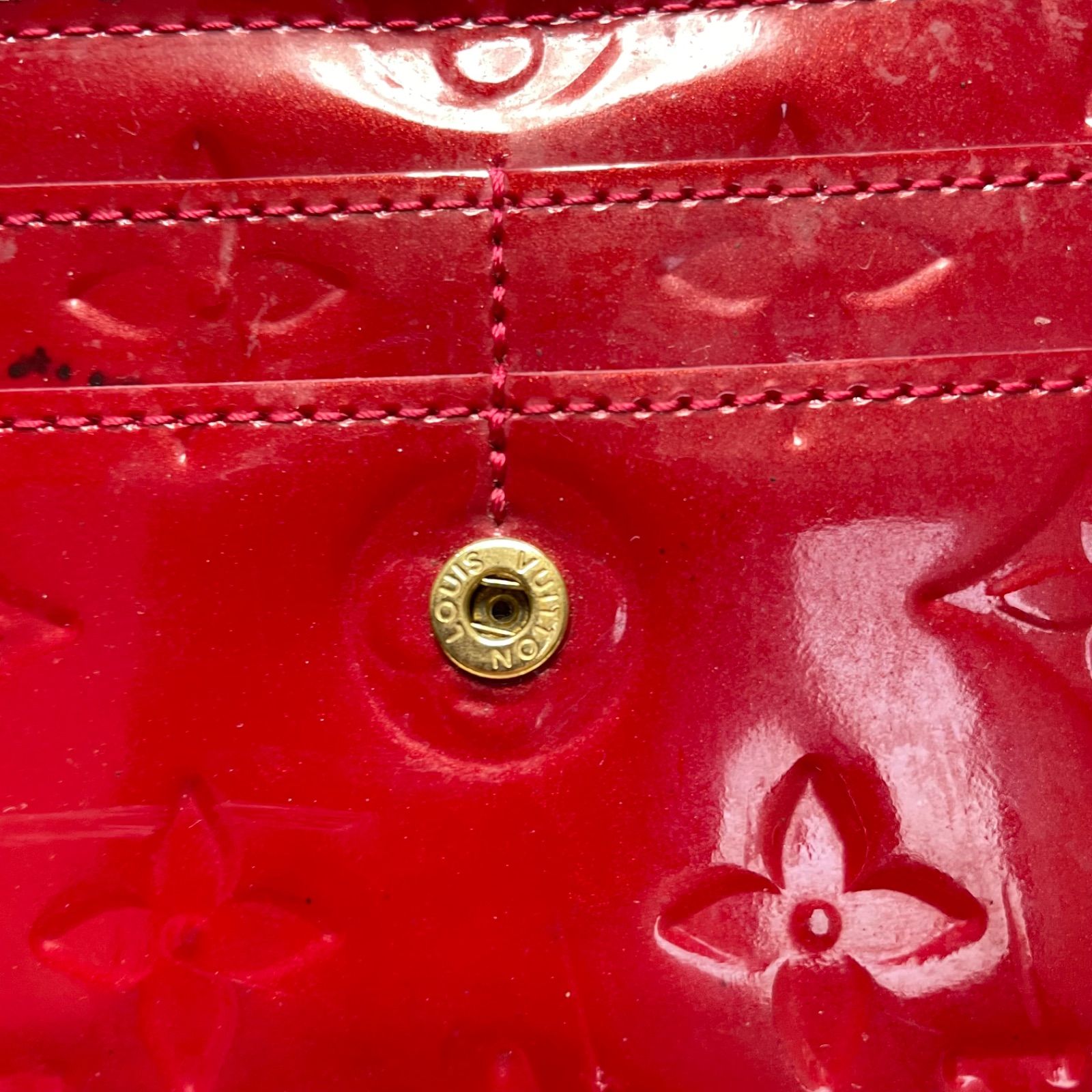 ルイヴィトン ヴェルニ ポルトフォイユサラ レッド長財布 ※イニシャル