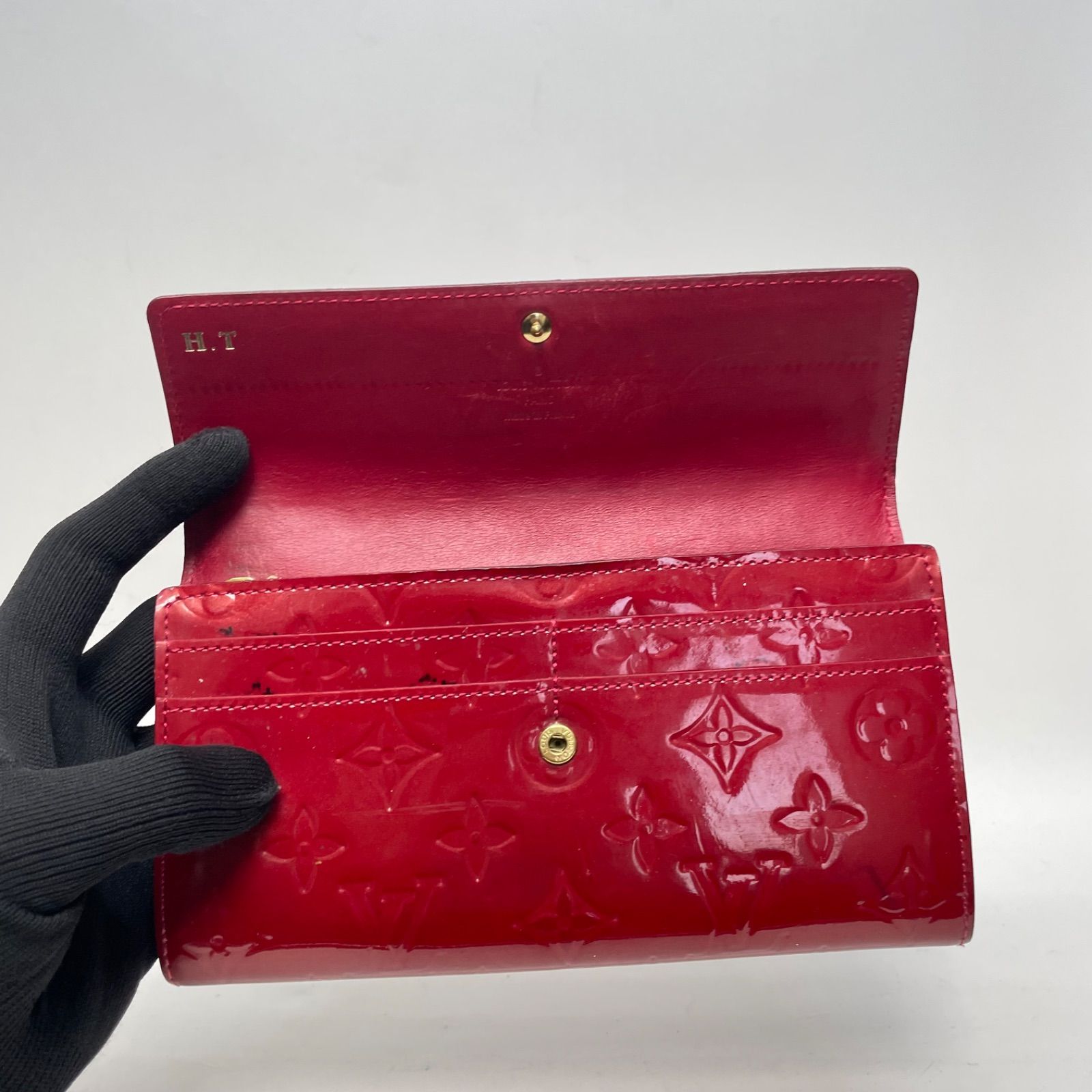 3124 LOUIS VUITTON ルイヴィトン ヴェルニ 長財布 レッド