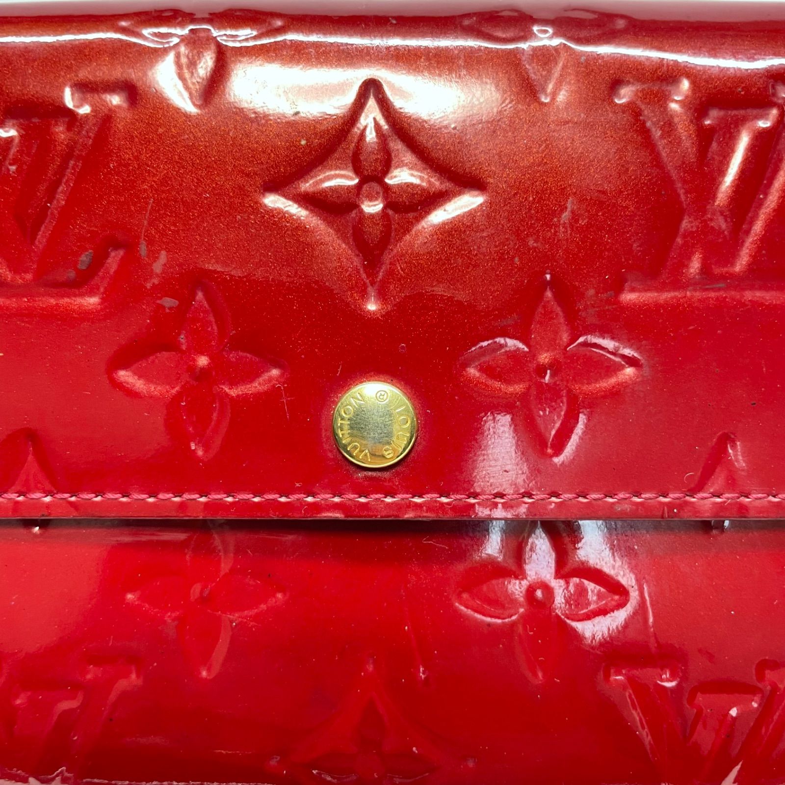 3124 LOUIS VUITTON ルイヴィトン ヴェルニ 長財布 レッド