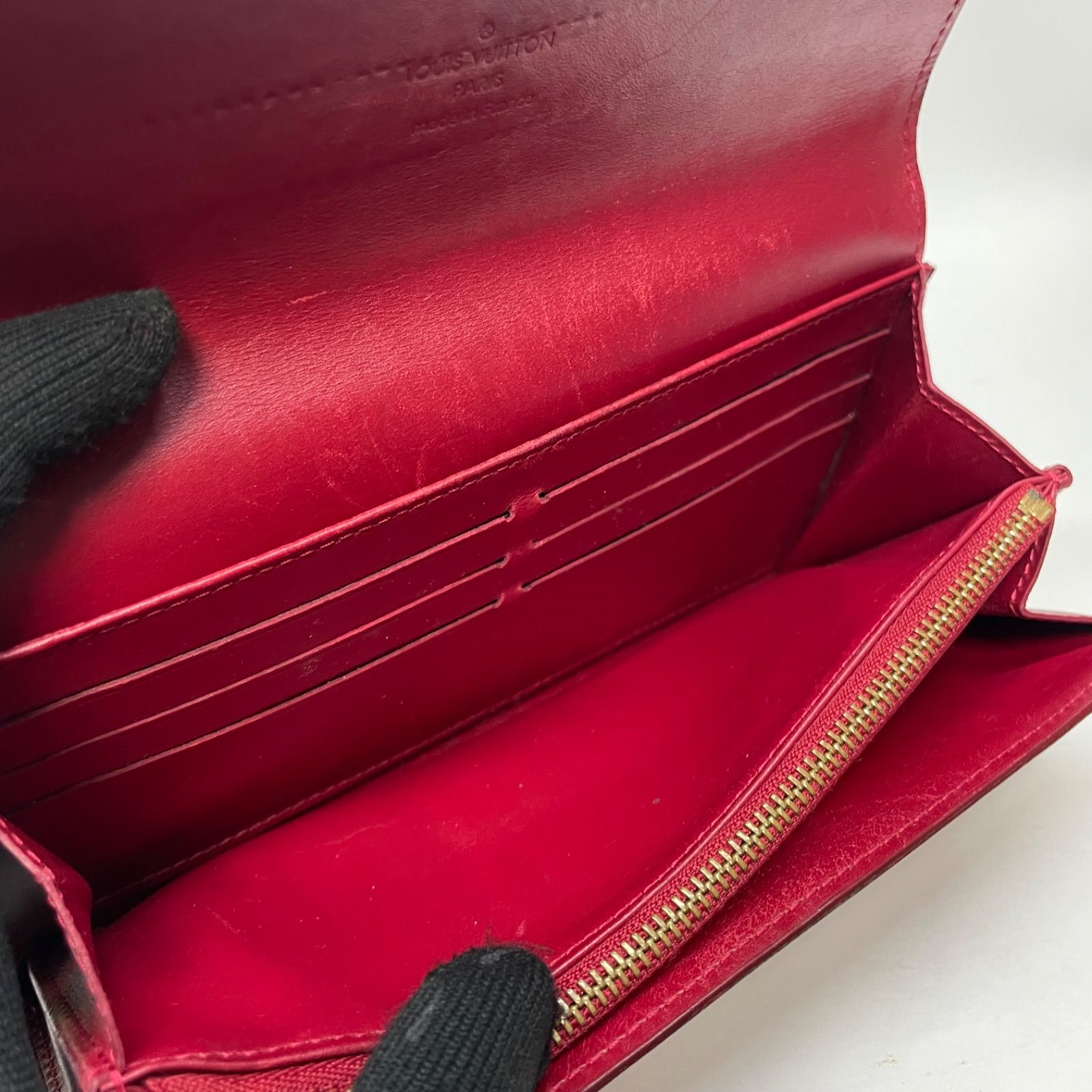 3124 LOUIS VUITTON ルイヴィトン ヴェルニ 長財布 レッド