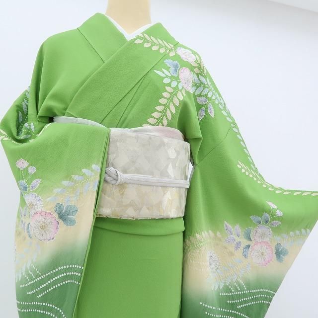 ✾まめ藤✾辻が花 絞り 作家物落款 正絹 着物“いつでも新鮮な薫りに