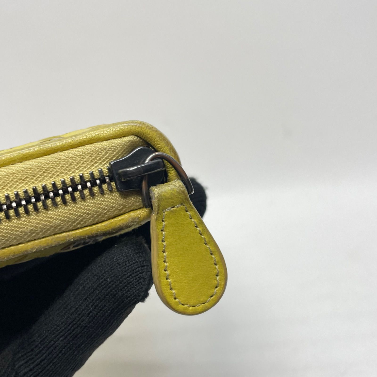 3064 BOTTEGA VENETA ボッテガヴェネタ 長財布 パイソン イエロー