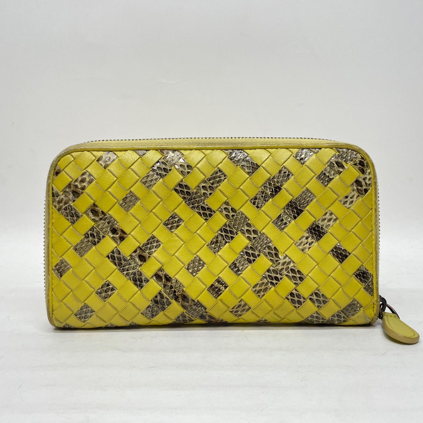 3064 BOTTEGA VENETA ボッテガヴェネタ 長財布 パイソン イエロー