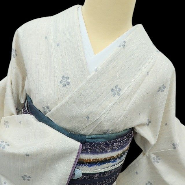 六花-RIKKA- 新品 伝統工芸士 根津儀一 桜 着物 正絹 仕付け糸付 紬