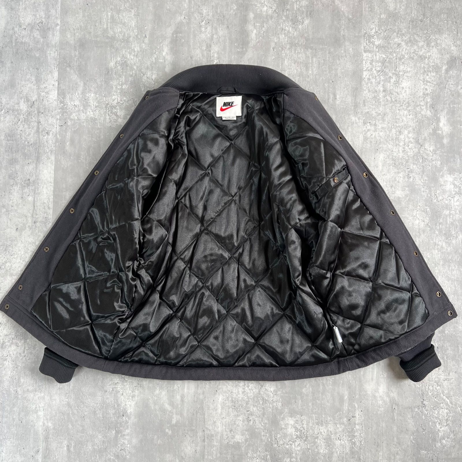 90s NIKE ナイキ ヴィンテージ ウール×袖レザー スタジアムジャケット 