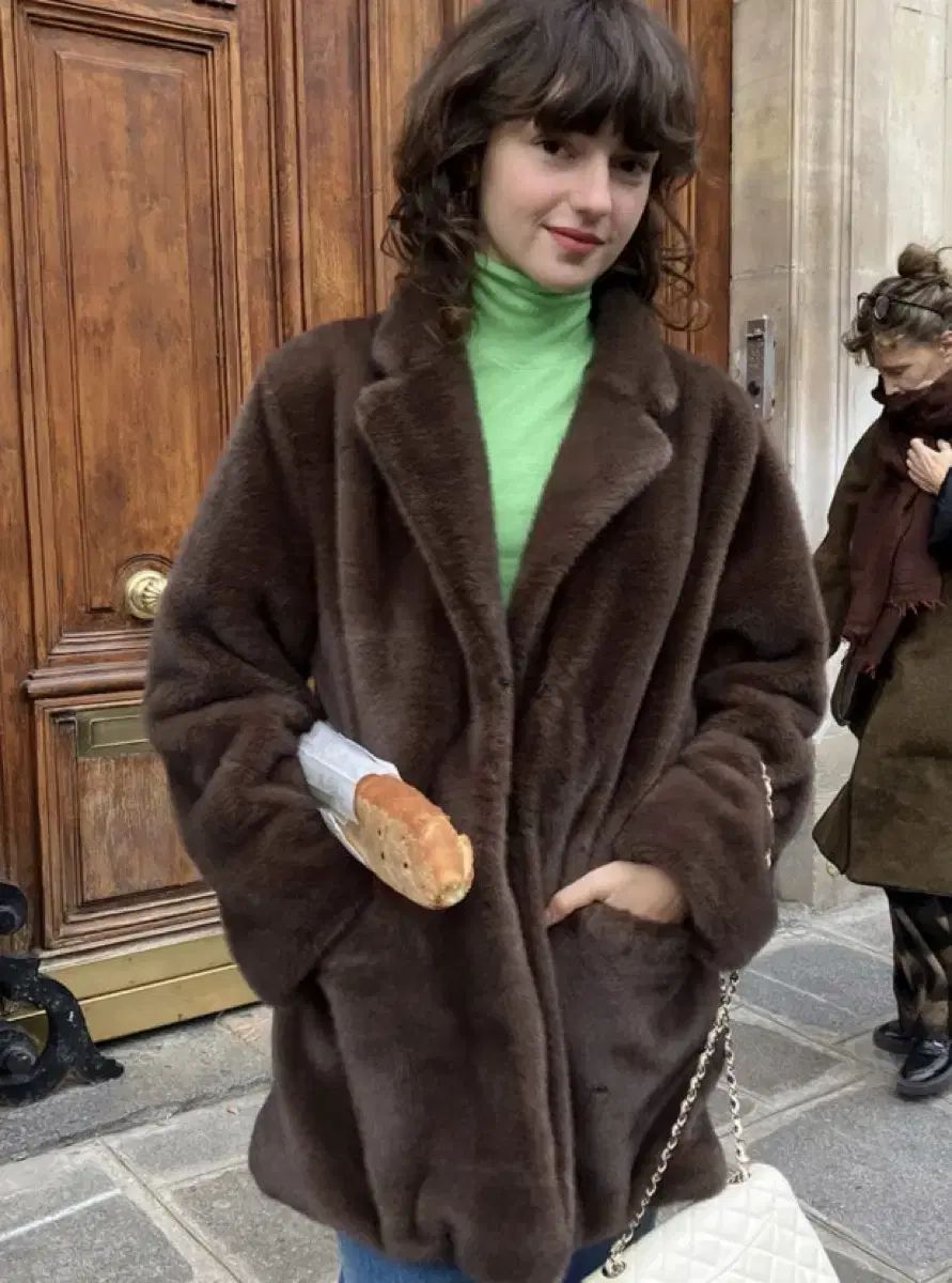 lo 61 ブラウン ファー ジャケット