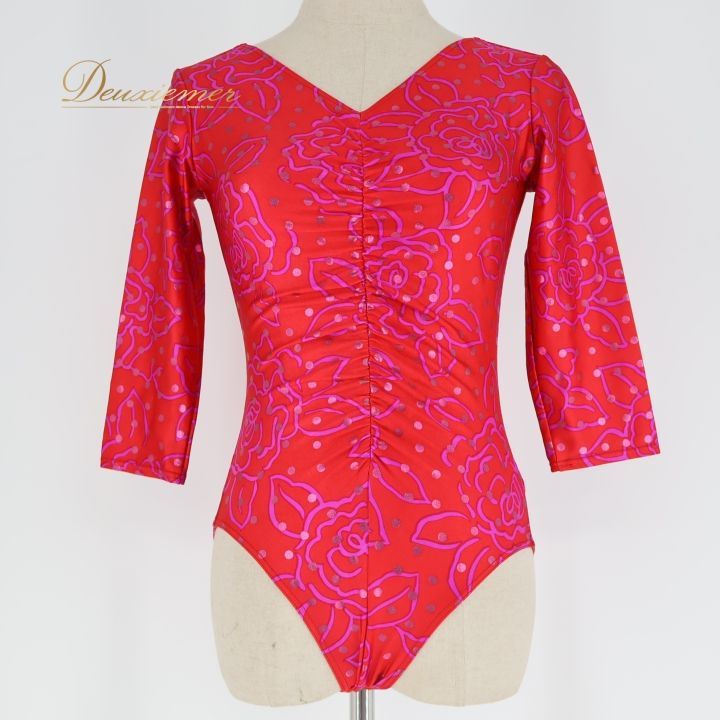 バレエ 衣装 レオタード レッド系 チャコット Chacott トップス 花柄
