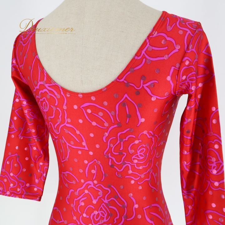 バレエ 衣装 レオタード レッド系 チャコット Chacott トップス 花柄