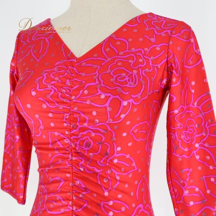 バレエ 衣装 レオタード レッド系 チャコット Chacott トップス 花柄