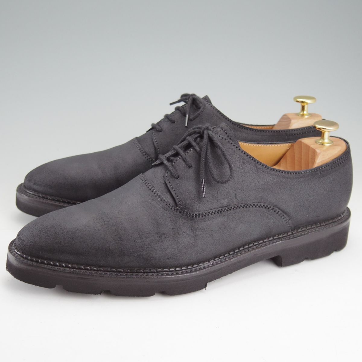 ジョンロブ 8 E 定価 180 400 MILTON オイルドスエード 7000ラスト プレーントゥ 黒 メンズ JOHN LOBB o 169