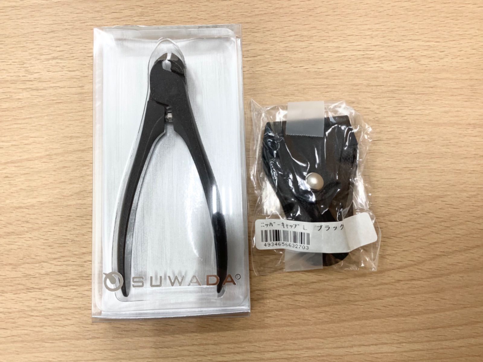 G 1510 SUWADAスワダ 爪切りネイルニッパー ニッパーキャップ付き ブラックL 黒