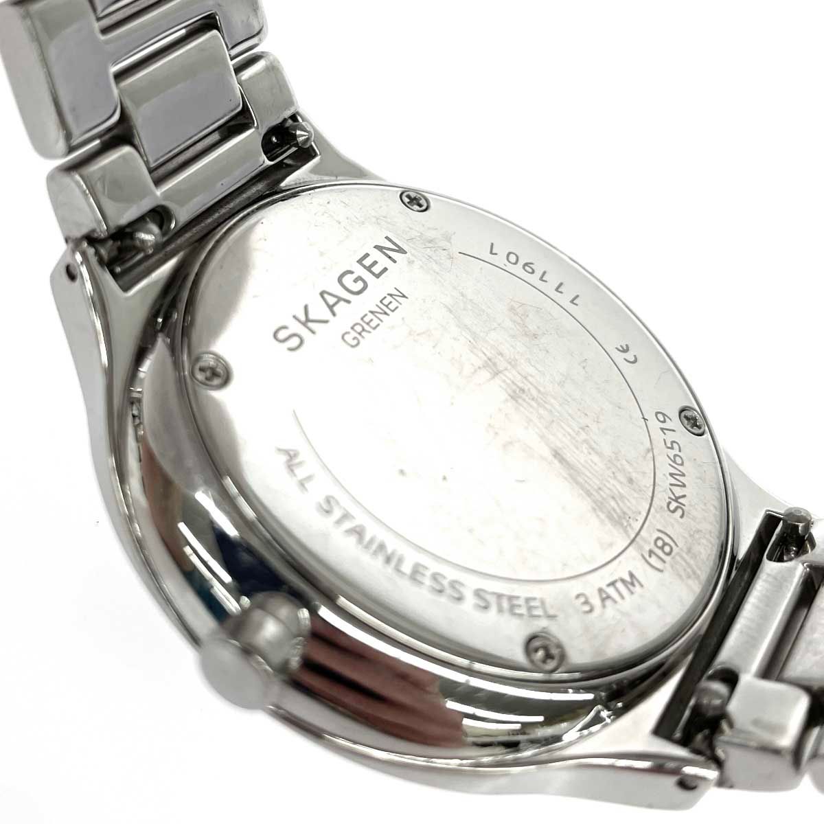 Skagen スカーゲン 腕時計 クォーツ  SS/コマ付き SKW6519   シルバーカラー ユニセックス / 240001175423 Skagen スカーゲン 腕時計 クォーツ SS/コマ付き SKW6519 シルバー