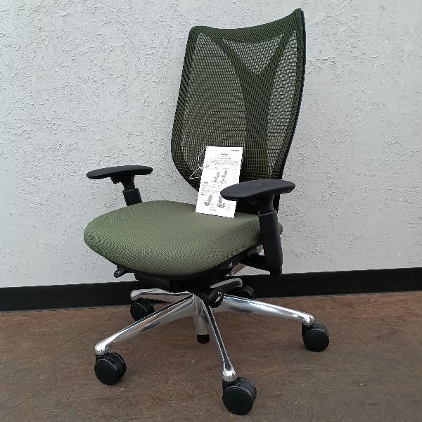 オカムラ オフィスチェア 肘あり サブリナ C 853 BR FSZ 5 製 グリーン ハイバック アジャストアーム付 ブラックボディ デスクチェア チェア イス 椅子