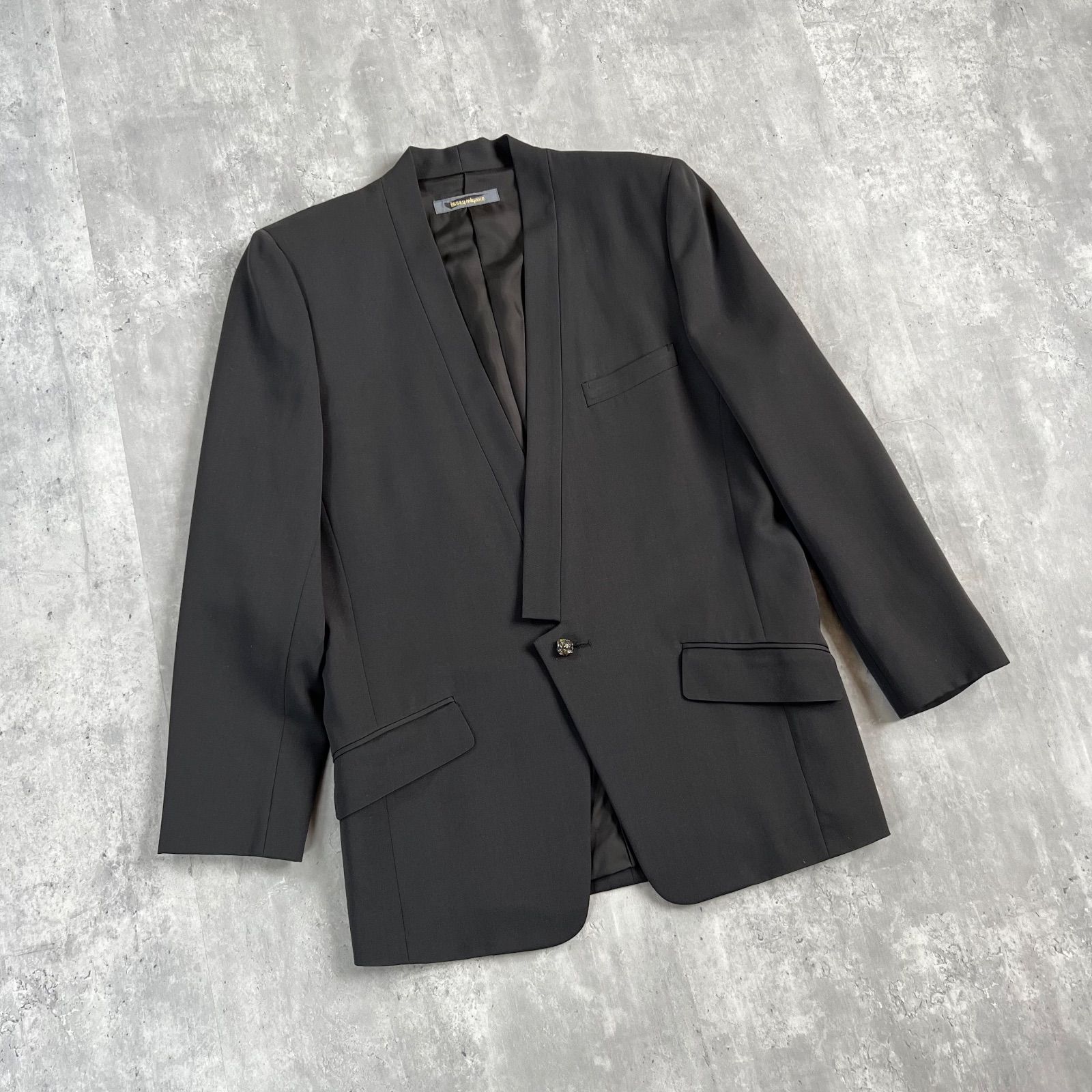 80s ISSEY MIYAKE イッセイミヤケ 筆タグ アーカイブ ノーカラー