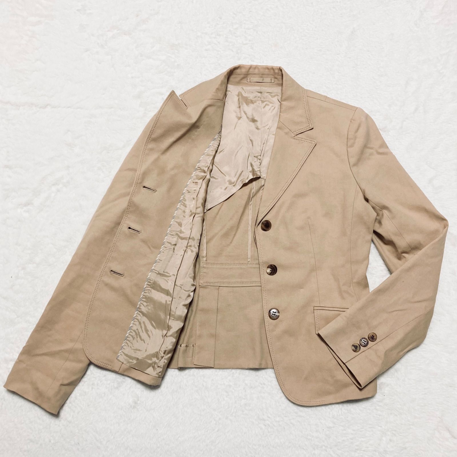 【新品級】BURBERRY London テーラードジャケット バーバリー　麻混 □美品□BURBERRY LONDON バーバリーロンドン テーラードジャケット