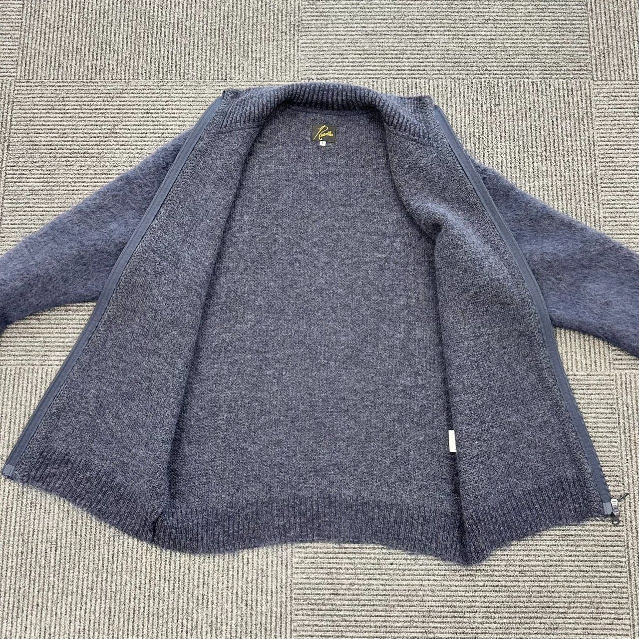 返品OK】Needles ニードルズ モヘヤ ニット ジップアップ カーディガン 