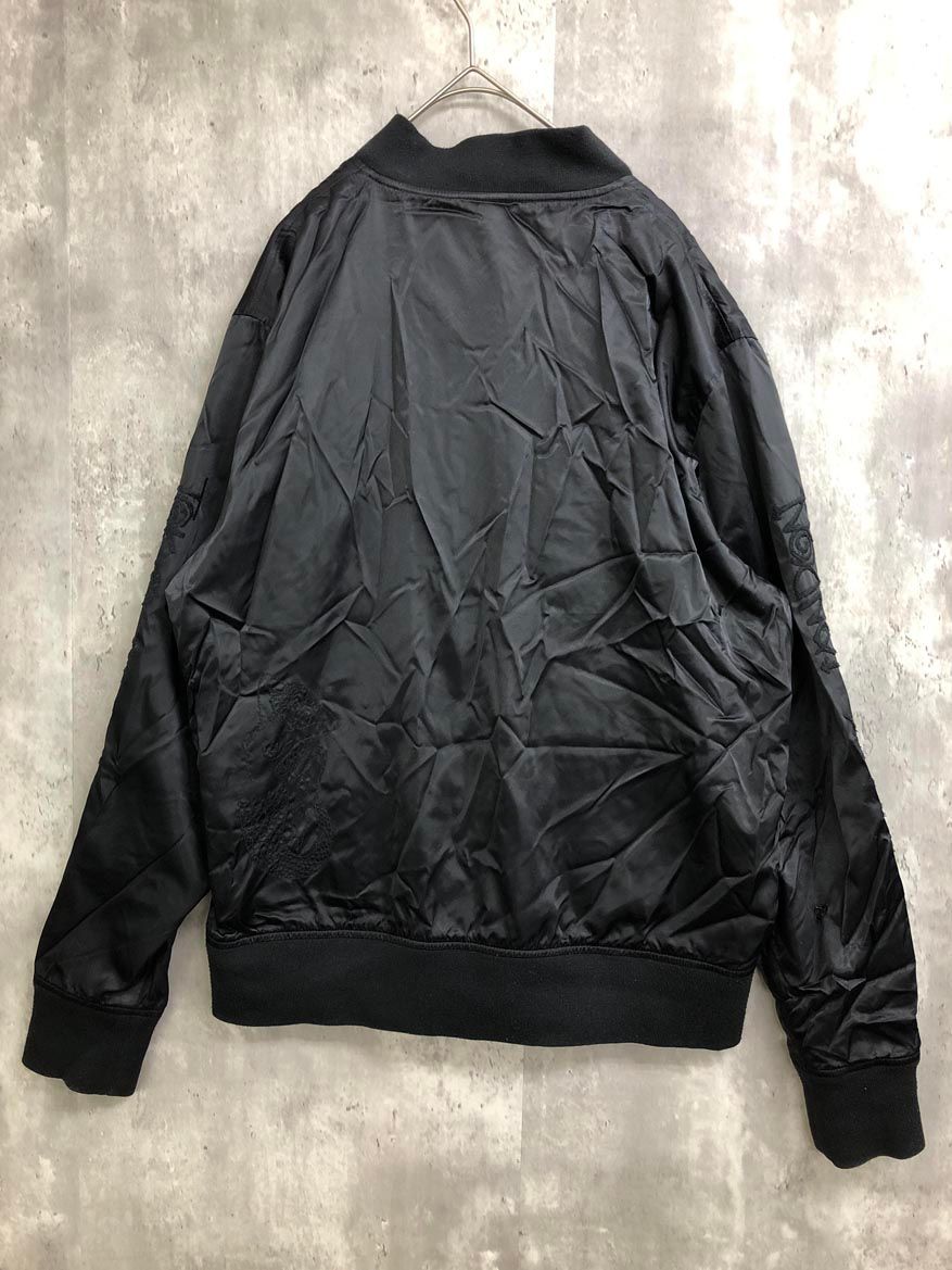 STUSSY ステューシー 薄手 袖刺繍 ブルゾン ジャケット sizeS/黒